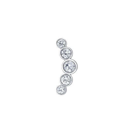 5 Gem Graduating Curved Bezel Cluster