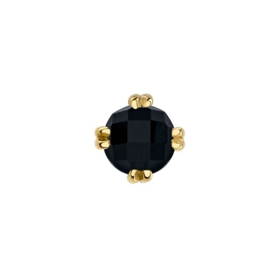 Rose Cut Onyx Cab Solitaire - Threadless