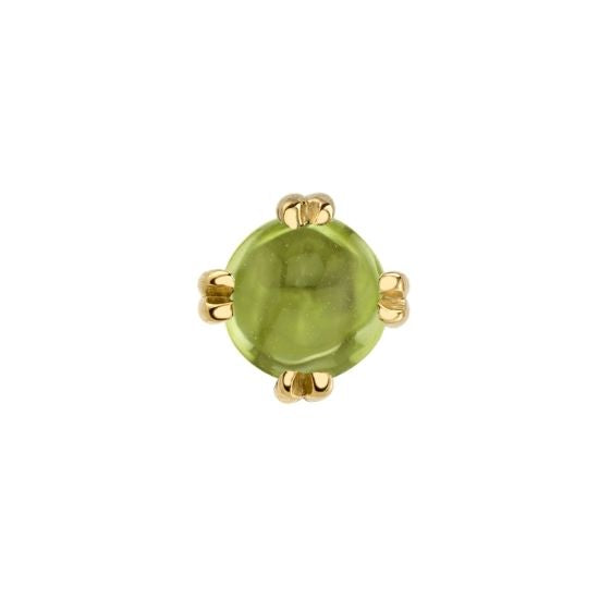 Peridot Cabochon Solitaire - Threadless