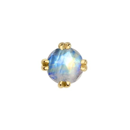 Rose Cut Rainbow Moonstone Solitaire