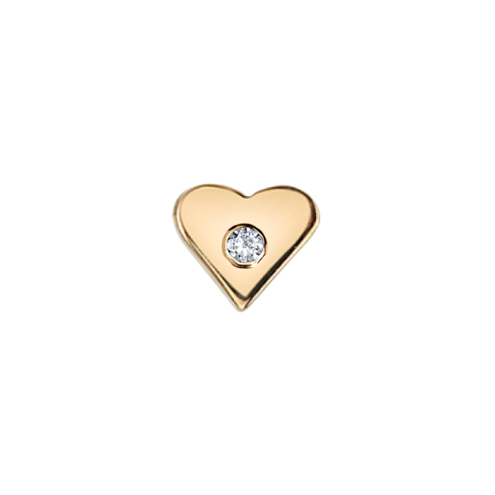 Flat Heart with Diamond