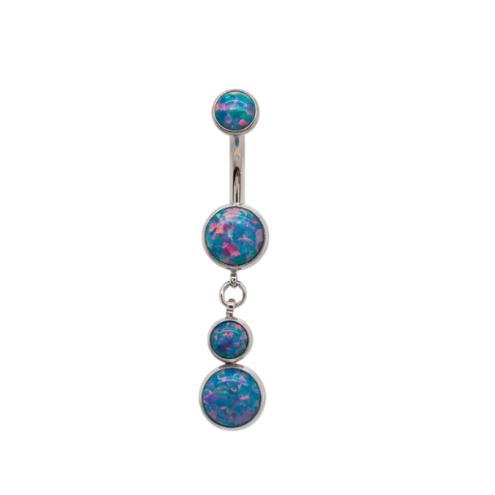 Blue opal belly hot sale button ring