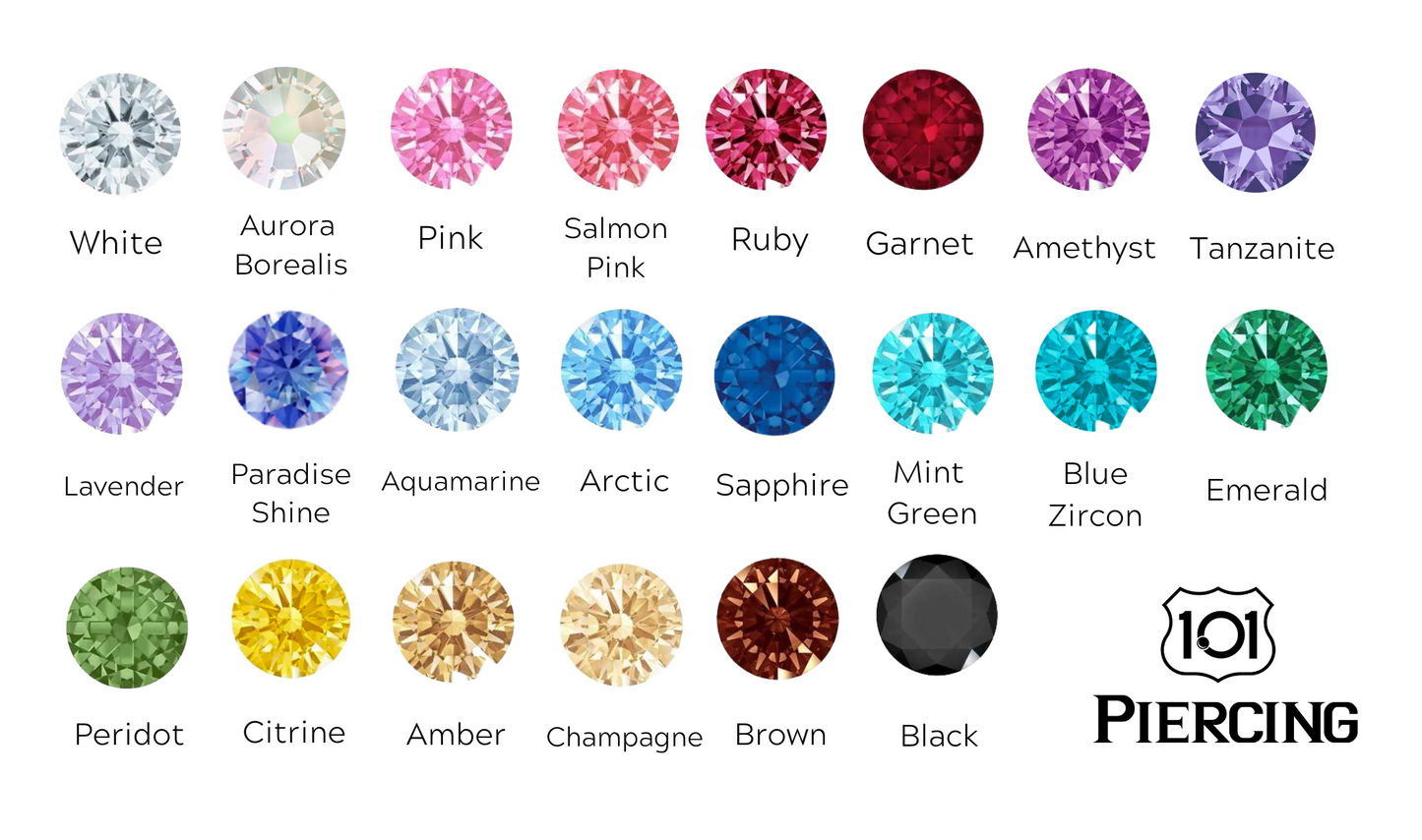 Front Facing 3-Prong Gem Barbell