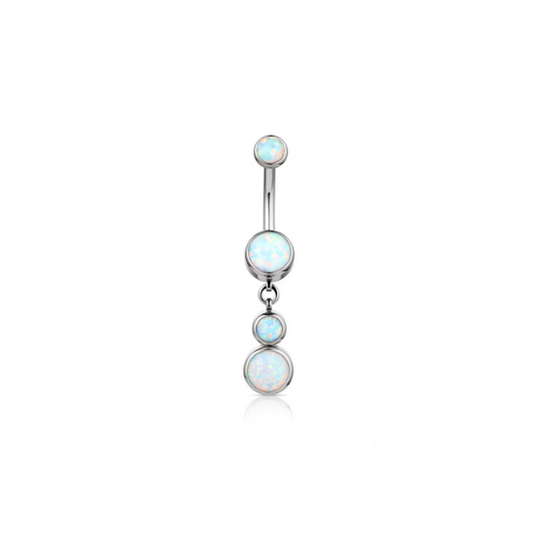 Opal Bezel Dangle Navel Curve