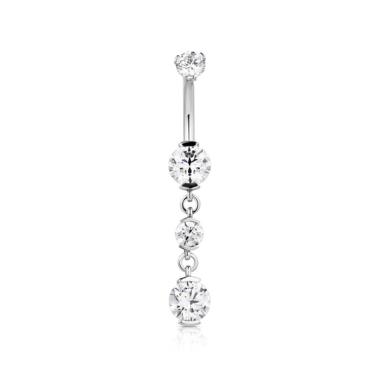 Prong Gem Dangle Navel Curve