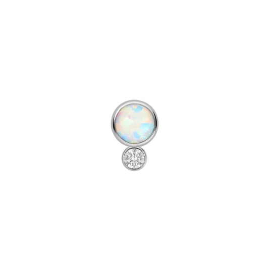 2 Gem Bezel Cluster - Opal Gems