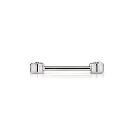 Front Facing Bezel Gem Barbell