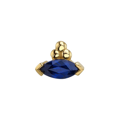 Marquise V Prong with Tri Bead - Threadless