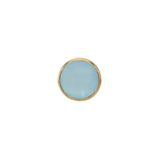 Rose Cut Aqua Chalcedony Solitaire - Threadless