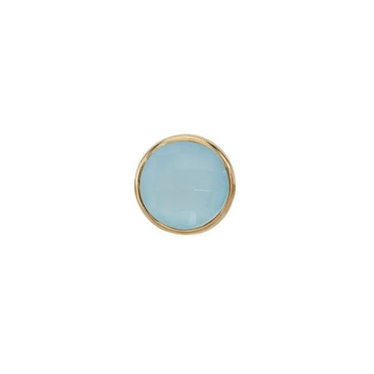 Rose Cut Aqua Chalcedony Solitaire - Threadless