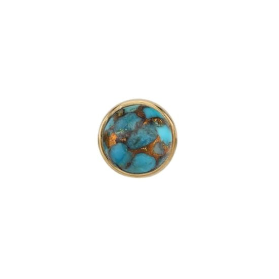 Blue Copper Turquoise Solitaire - Threadless