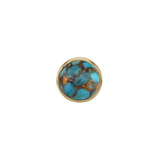 Blue Copper Turquoise Solitaire - Threadless