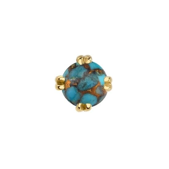 Blue Copper Turquoise Solitaire - Threadless