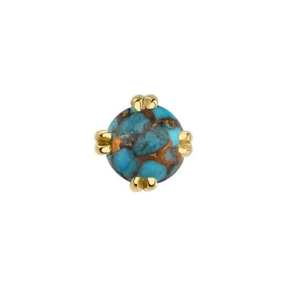Blue Copper Turquoise Solitaire - Threadless