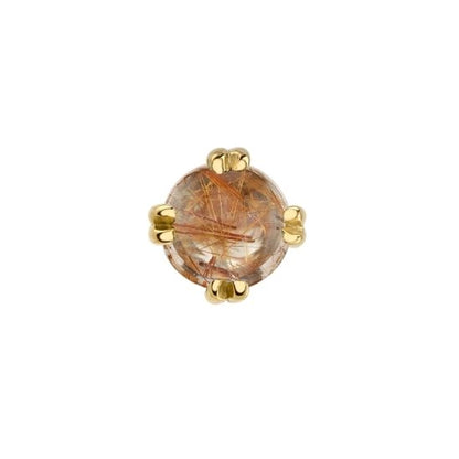Copper Rutilated Quartz Soliatire - Threadless