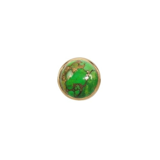 Green Copper Turquoise Solitaire - Threadless
