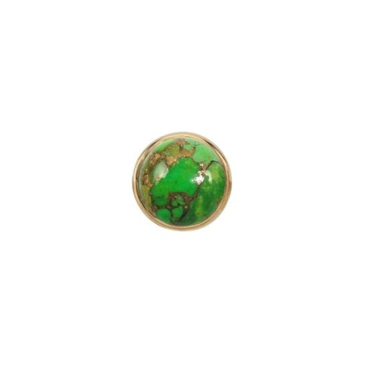 Green Copper Turquoise Solitaire - Threadless
