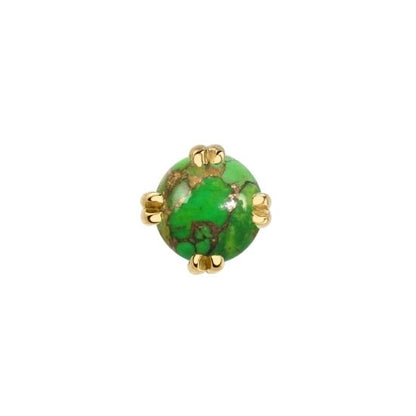Green Copper Turquoise Solitaire - Threadless