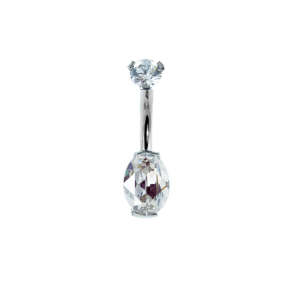 Oval Gem Navel Curve