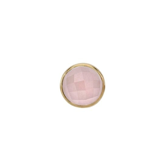 Rose Cut Rose Quartz Solitaire - Threadless