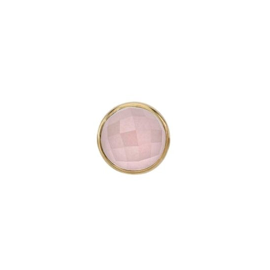 Rose Cut Rose Quartz Solitaire - Threadless