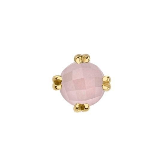 Rose Cut Rose Quartz Solitaire - Threadless
