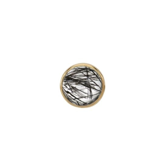 Tourmalinated Quartz Solitaire - Threadless
