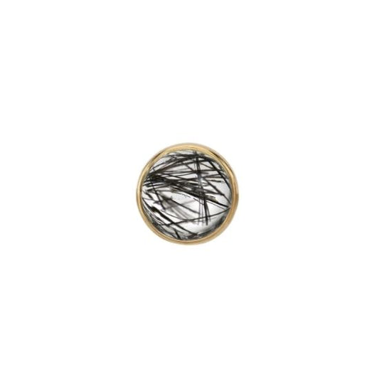 Tourmalinated Quartz Solitaire - Threadless