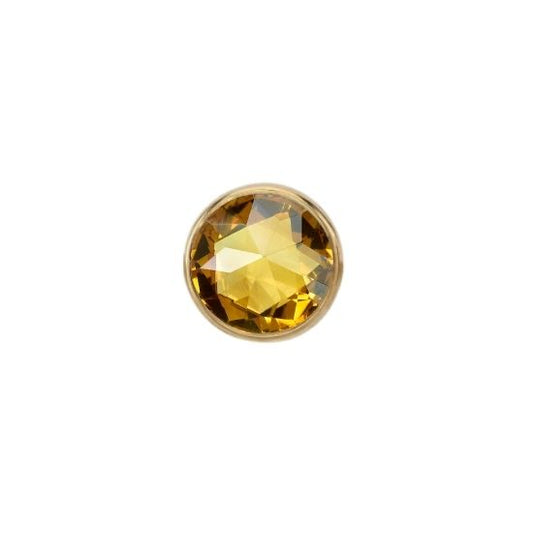 Rose Cut Citrine Solitaire - Threadless