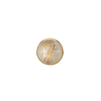 Golden Rutilated Quartz Solitaire - Threadless