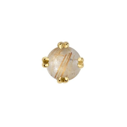 Golden Rutilated Quartz Solitaire - Threadless
