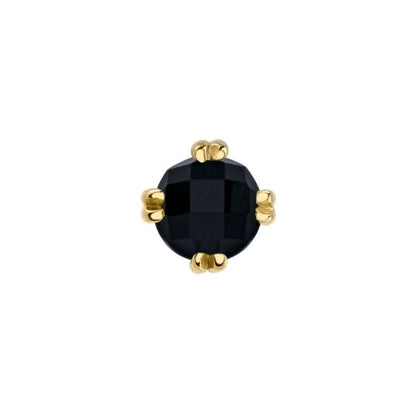 Rose Cut Onyx Cab Solitaire - Threadless