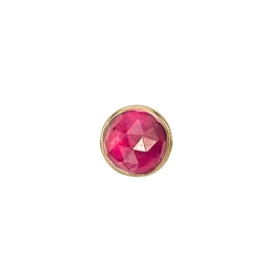 Rose Cut Pink Tourmaline Solitaire - Threadless