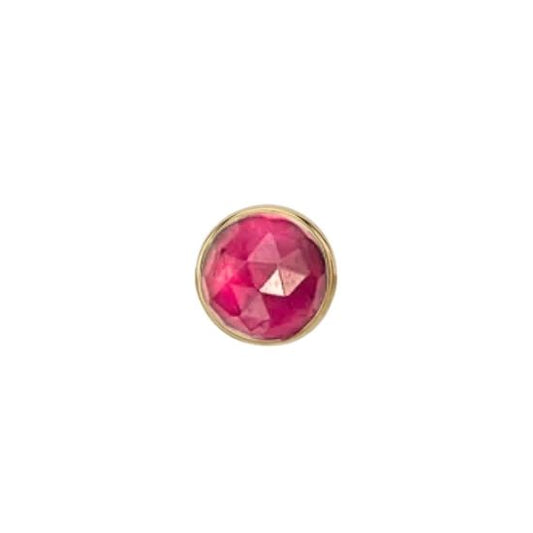 Rose Cut Pink Tourmaline Solitaire - Threadless