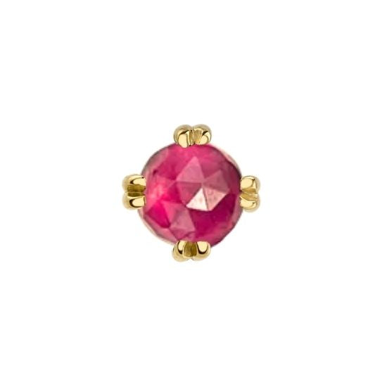 Rose Cut Pink Tourmaline Solitaire - Threadless