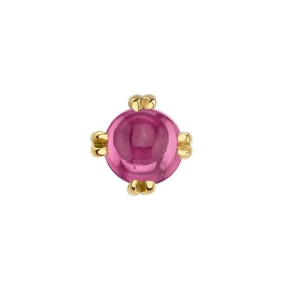 Rhodolite Cabochon Solitaire - Threadless
