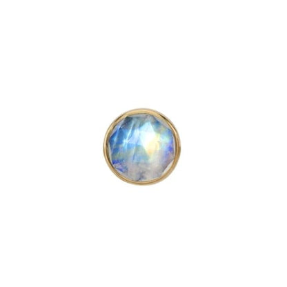 Rose Cut Rainbow Moonstone Solitaire - Threadless
