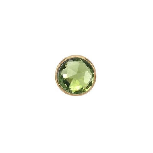 Rose Cut Green Tourmaline Solitaire - Threadless
