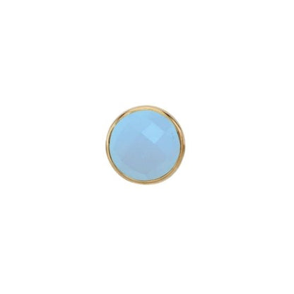 Rose Cut Sea Blue Chalcedony Solitaire