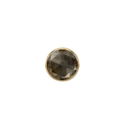 Rose Cut Smoky Quartz Solitaire - Threadless