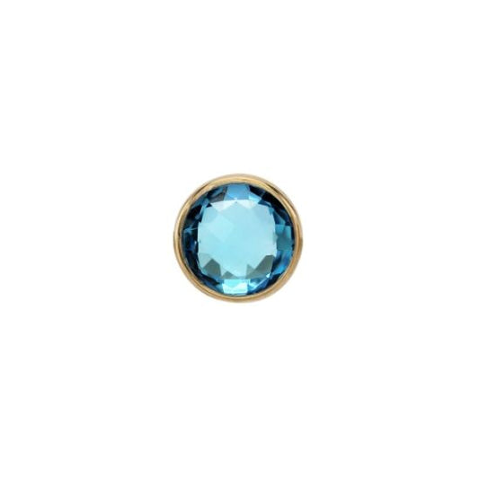 Rose Cut Swiss Blue Topaz Solitaire - Threadless