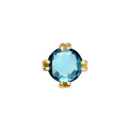 Rose Cut Swiss Blue Topaz Solitaire