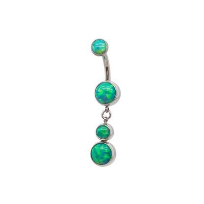 Opal Bezel Dangle Navel Curve