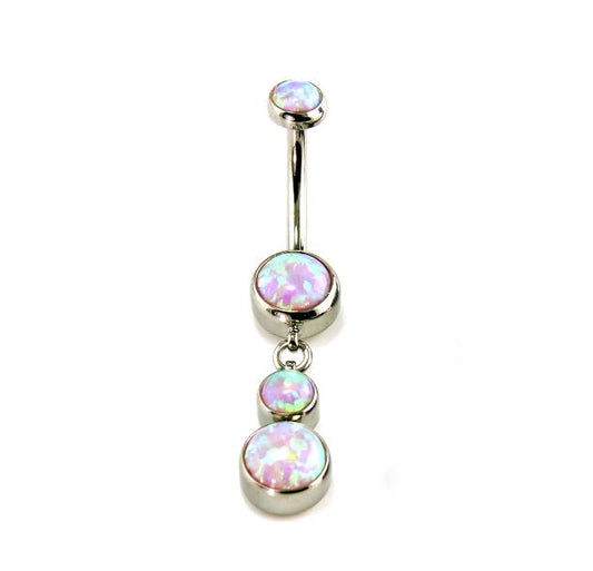 Opal Bezel Dangle Navel Curve